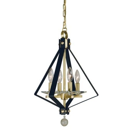 4-Light Polished Nickel/Satin Pewter Ice Mini Chandelier